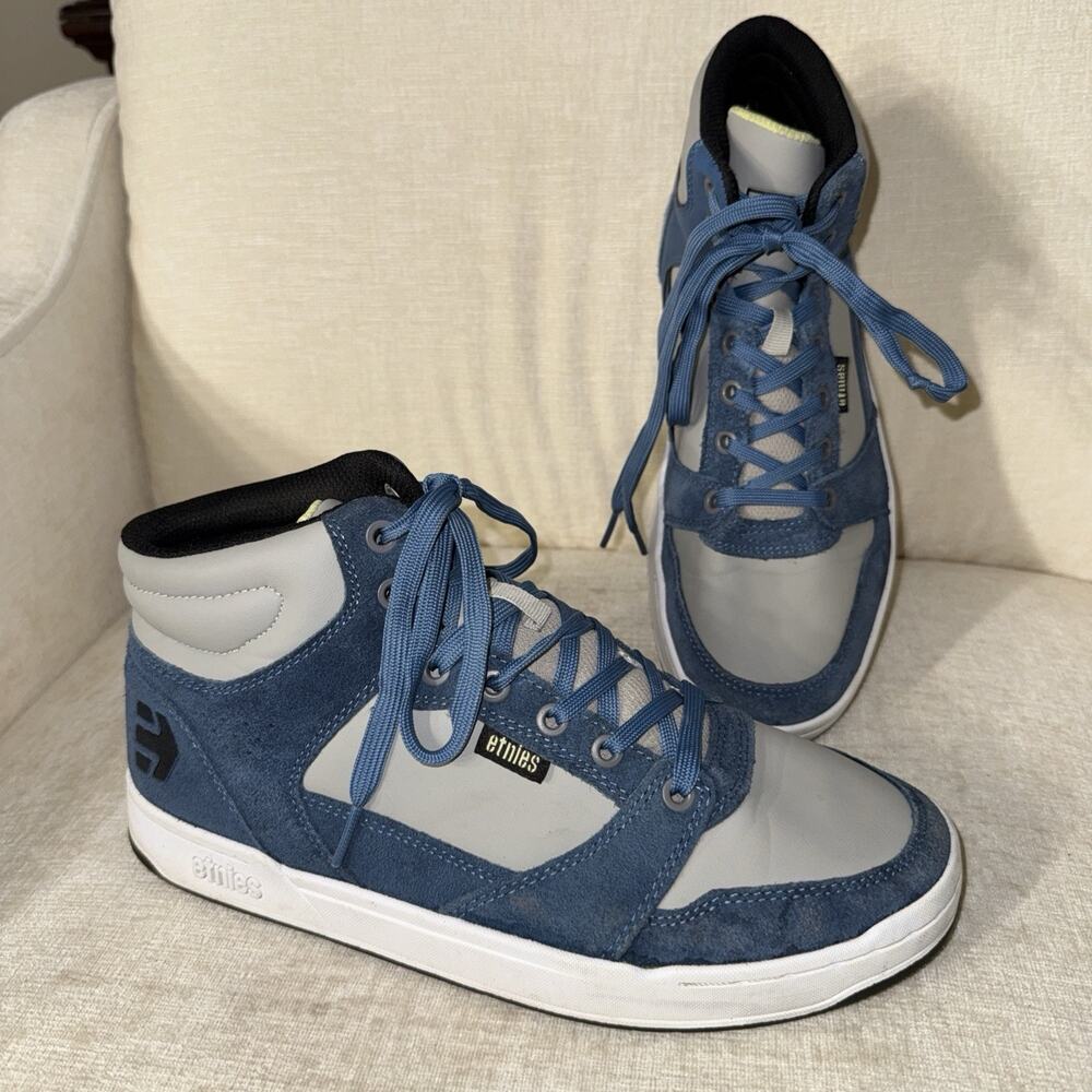 Etnies Men’s Tops Skate High Top Sneakers Size 8 Blue and Gray EUC!